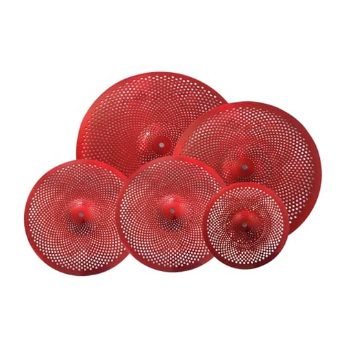 Fenteer 5 Stück Low Volumen Cymbal Pack für DrMMer Übung Anfänger Geschenk 14 "Hi Hut 16" Crash 18 '"Rash 20" Fahrt für Schlafzimmer, Rot Fenteer 5 Stück Low Volumen Cymbal Pack für DrMMer Übung Anfänger Geschenk 14 "Hi Hut 16" Crash 18 '"Rash 20" Fahrt für Schlafzimmer, Rot von Fenteer