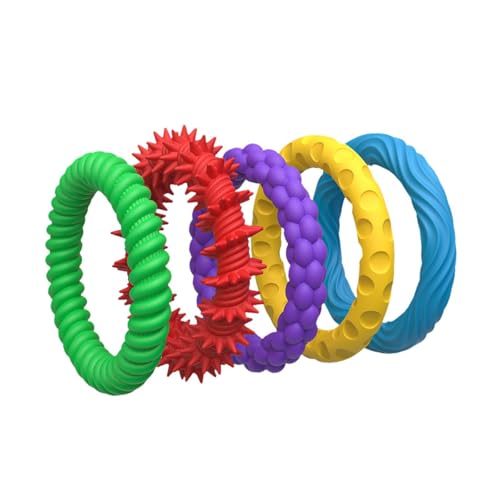 Fenteer 5 Stücke sensorische Armbänder für Kinder, sensorische Spielzeuge weiche Neuheit Stille Spielzeuge Sensorische Ringe für Studenten Preis, OPP von Fenteer