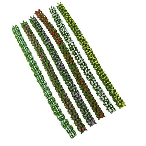 Fenteer 6 Stück Miniatur Bunte Blumenstreifen Mini für Dioramen Gebäudemodell, 1 cm breit von Fenteer