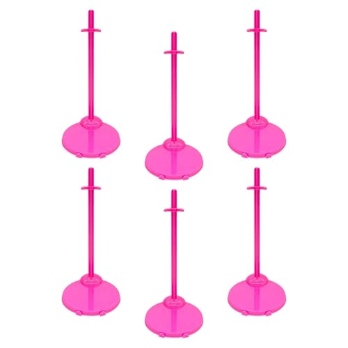 Fenteer 6-teilige Puppenhalter-Stützbasis, verstellbares Zubehör, passend für Puppen im Maßstab 1/6, zu installieren, vielseitig einsetzbar, Rosa von Fenteer