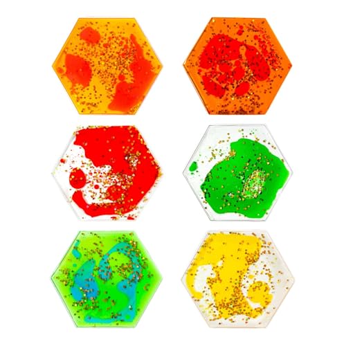 Fenteer 6X Sensory Soft Gel Flüssigspielzeug Spielzeug Osterkorb Stuff Stuff -Klassenzimmer Preise Zappeln Flüssigbewegungsspiele für Kinder Kinder, Sechseck von Fenteer