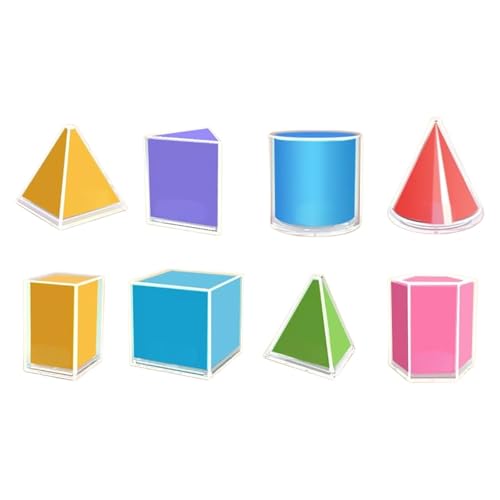 Fenteer 8 Stück Faltbare geometrische Formen, Schulbedarf, Lernspielzeug, geometrische Körper für, Grundschule, Kindergarten von Fenteer