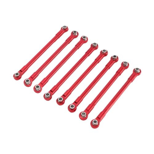Fenteer 8X RC-Auto-Chassis-Verbindungsstange, DIY-Reparatur, ersetzt leichtes Hochleistungs-RC-Modellauto-Zubehör aus Metall für 1:12 H12Y H12P, Rot von Fenteer