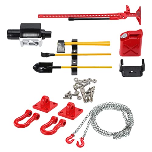 Fenteer Abschlepphaken Anhänger Kette Öltank Trommel Schaufel Werkzeug Kit für 1:10 von Fenteer