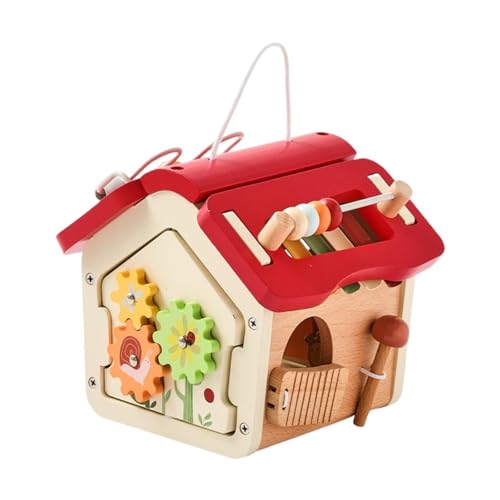 Fenteer Aktivitätswürfel aus Holz, Babyspielzeug, Holzhausspielzeug, 5 in 1 für 12+ Monate, für Jungen und Mädchen im Alter von, Rot Fenteer Aktivitätswürfel aus Holz, Babyspielzeug, Holzhausspielzeug, 5 in 1 für 12+ Monate, für Jungen und Mädchen im Alter von, Rot von Fenteer