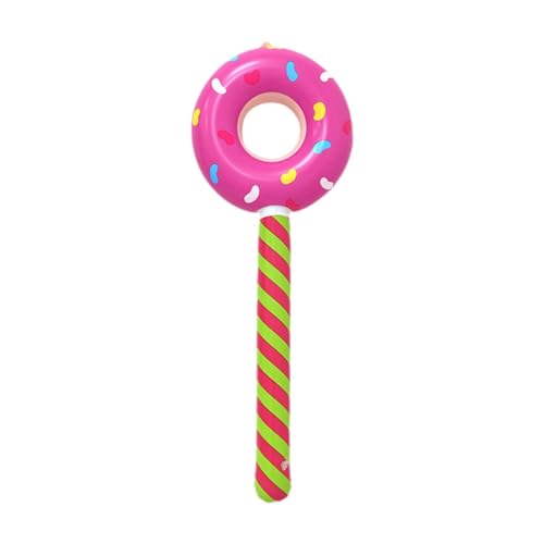Fenteer Aufblasbare Donut -Stick, Süßigkeiten Geburtstagsfeier Dekoration Foto Requisiten 80 cm Donut Formballon für Geburtstagsurlaub, Rose Rot von Fenteer