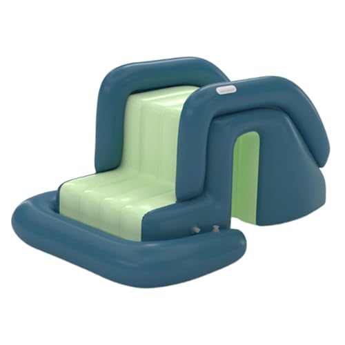 Fenteer Aufblasbare Rutsche, einfach aufzublasen, verbreiternde Stufen, im Freien, Schwimmbad, Spielzeug, Pool, Wasserrutsche für Park, Hof, Balkon, GrÜn von Fenteer