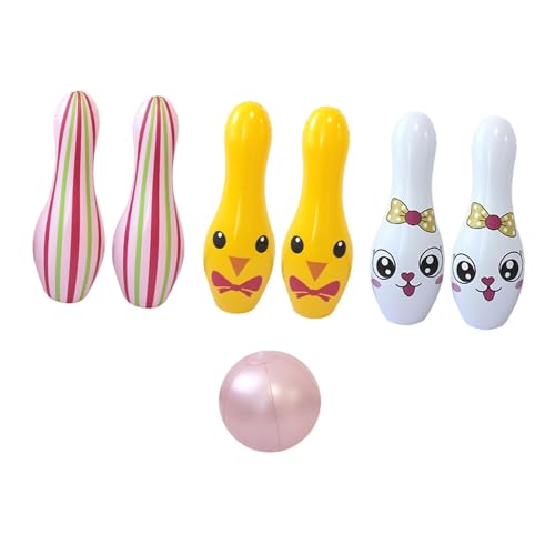 Fenteer Aufblasbares Bowling-Set für, Bowling-Spiele-Set, Partyspiel, tragbar, mit Ball, Indoor-Outdoor-Spiele für Aktivitäten bei, Kaninchen von Fenteer