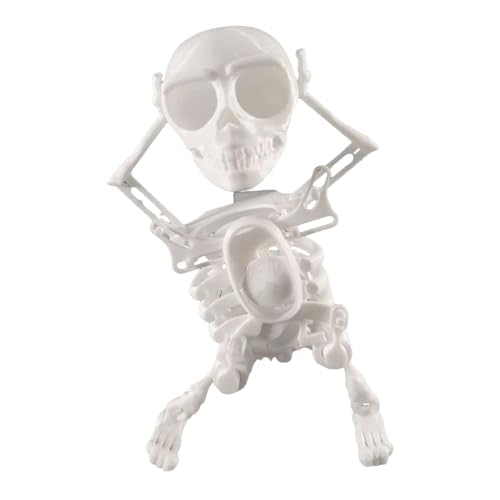 Fenteer Aufziehen, tanzendes Skelett, tanzendes Skelett-Spielzeug, Kinderspielzeug, 3D-gedruckte Sammlung, Uhrwerk, Tanzender Schädel, Spielzeug für, Weiß von Fenteer