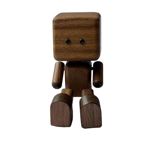 Fenteer Auto-Armaturenbrett-Dekoration, schüttelnde Füße, Puppenornament, Holzfigur, Geschenk, tragbares Innenzubehör für Fahrzeug, Tisch, Zuhause, Walnuss Ohne Deckel von Fenteer