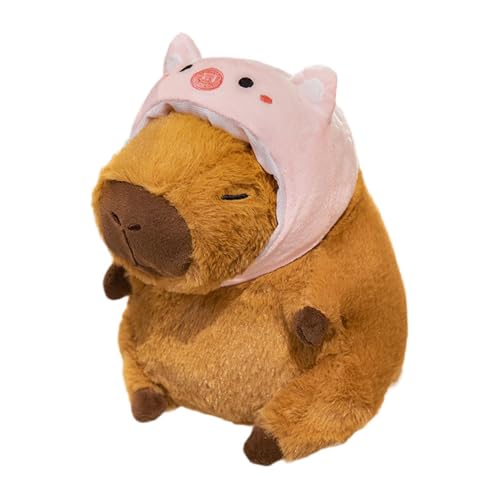 Fenteer Capybara-Plüschtier, Plüschfigur, Spielzeug, einzigartiges braunes Auto, bequemes Stofftier, Capybara-Spielzeug, Tierpuppe, Teenager, Rosa Schwein und S von Fenteer