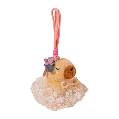 Fenteer Capybara-Taschenanhänger, Schlüsselanhänger, knuddelige, Bequeme Capybara-Plüschpuppe, Stofftierspielzeug für Geschenke für Erwachsene, Teenager, Weiß Fenteer Capybara-Taschenanhänger, Schlüsselanhänger, knuddelige, Bequeme Capybara-Plüschpuppe, Stofftierspielzeug für Geschenke für Erwachsene, Teenager, Weiß von Fenteer