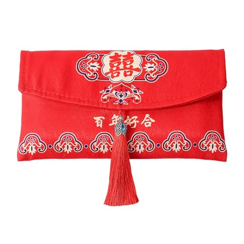Fenteer Chinesische Hochzeitsumschläge, rote Hochzeitstasche, rotes Hochzeitspaket, Hong Bao, chinesische Hochzeitsumschläge für Jubiläums-Mitgift von Fenteer
