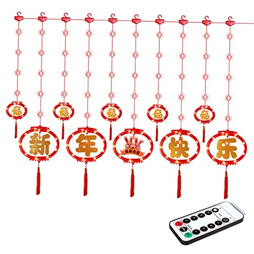 Fenteer Chinesische Kaninchen- mit Fernbedienung, hängende Beleuchtung, Ornament, Neujahrslampe für Zuhause, Hof, Wohnzimmer, Dekoration, Stil A von Fenteer