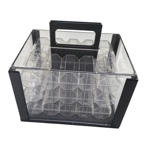 Fenteer Chip-Case-Aufbewahrungsbox, 600 Stück Fassungsvermögen, staubdicht, transparent, für Home-Bar-Zubehör mit Griff, Vitrine, Chip-Halter, mit 6 Stück 40mm Boxen Fenteer Chip-Case-Aufbewahrungsbox, 600 Stück Fassungsvermögen, staubdicht, transparent, für Home-Bar-Zubehör mit Griff, Vitrine, Chip-Halter, mit 6 Stück 40mm Boxen von Fenteer