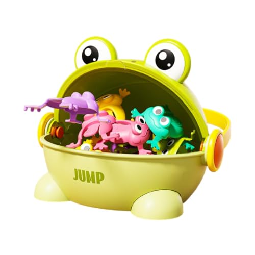 Fenteer Coole springende Frösche mit Eimer, springende Pessach-Frösche, fröhliches, lustiges hüpfendes Froschspielzeug für Kinder, GrÜn Fenteer Coole springende Frösche mit Eimer, springende Pessach-Frösche, fröhliches, lustiges hüpfendes Froschspielzeug für Kinder, GrÜn von Fenteer