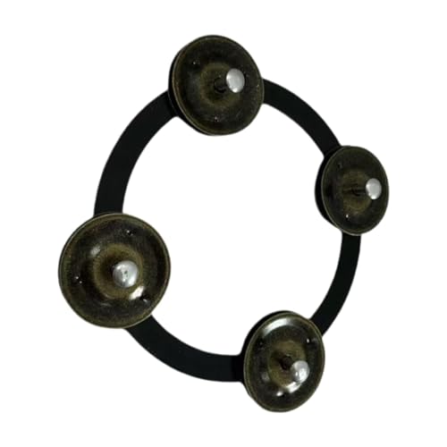 Fenteer Cymbal Hi Hat Tambourine Single Row Mehrzweck für Drum Player Hell Sound mit Glocken für Ensemble Kinder Erwachsene Party KTV, Schwarz von Fenteer