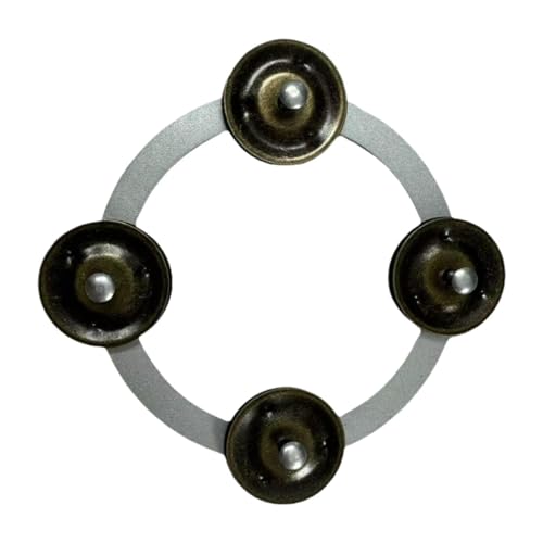 Fenteer Cymbal Hi Hat Tambourine Single Row Mehrzweck für Drum Player Hell Sound mit Glocken für Ensemble Kinder Erwachsene Party KTV, Silber von Fenteer