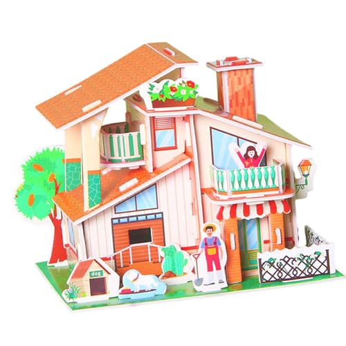 Fenteer DIY 3D-Puzzle Happy House Castle Building Modell Konstruktionsspielzeug für Dekoration Home Decor Jungen Mädchen, C von Fenteer