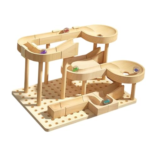 Fenteer DIY Holzbahn Marmor Spielzeug Puzzle Montage Spielzeug Denksportaufgabe Basteln Einzigartige Rolling Ball Blöcke für Bastler Ornament Urlaub, Stil B von Fenteer