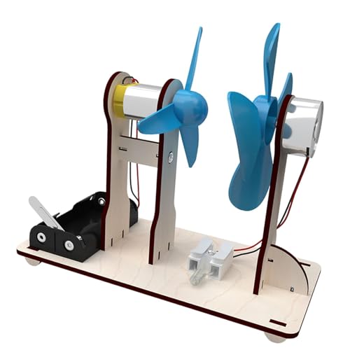Fenteer DIY Windgenerator Spielzeugwissenschaft Experimente Kits Bauprojekt Elektrizität Stromgenerator Modell für Teenager Jungen Geschenke Mädchen von Fenteer