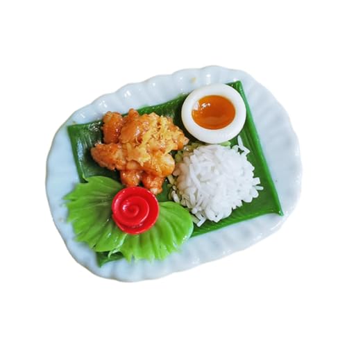 Fenteer Dollhouse Food Toy Spielzeug Kleiner Puppe Thai Food Ceramic Ton Leichte Dekoration Tragbares Miniaturspiel Set für Urlaubsspielzeuggeschenke, A von Fenteer