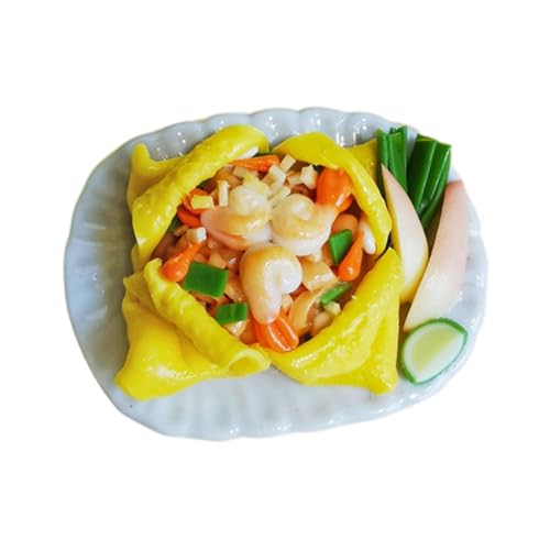 Fenteer Dollhouse Food Toy Spielzeug Kleiner Puppe Thai Food Ceramic Ton Leichte Dekoration Tragbares Miniaturspiel Set für Urlaubsspielzeuggeschenke, B von Fenteer