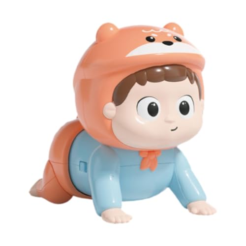 Fenteer Elektrische Babykriechpuppe Babymusik Spielzeug frühe Bildung Entwicklung Babypuppenkriechspielzeug Lernen kriechen für Jungen Mädchen, Rosa Fuchs von Fenteer