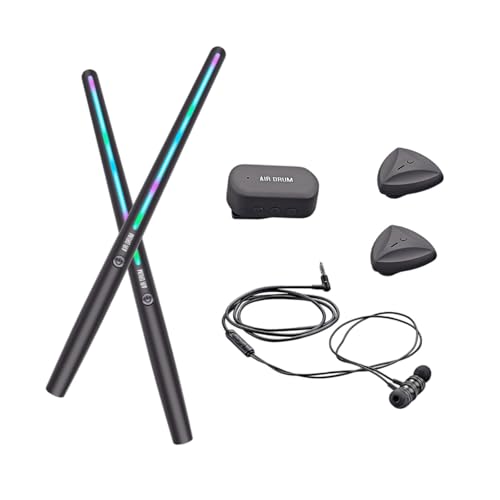 Fenteer Elektronische Drum Set Electric Air Drumstick Set Geschenk Leichte Taschengröße Accessoires für Erwachsene im Innenbereich Outdoor -Enthusiasten, mit Pedalen von Fenteer