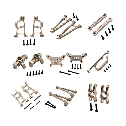 Fenteer Ersatzteile für ferngesteuerte Autos, Aluminiumbeschläge, Hochleistungs-Metall-Upgrade-Modifikationssatz, Zubehör für 1:14 14211, Champagner Gold von Fenteer