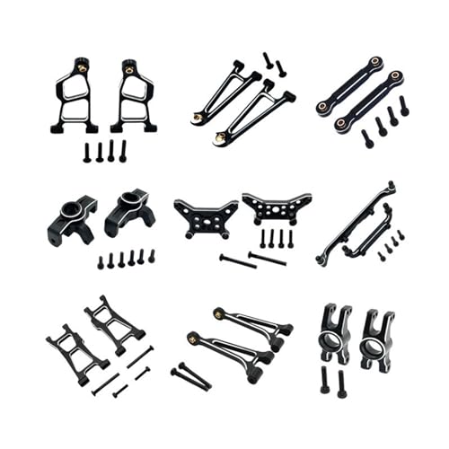 Fenteer Ersatzteile für ferngesteuerte Autos, Aluminiumbeschläge, Hochleistungs-Metall-Upgrade-Modifikationssatz, Zubehör für 1:14 14211, Schwarz von Fenteer