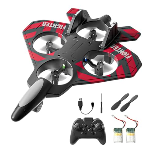 Fenteer Ferngesteuertes Flugzeug, Starrflügelflugzeug mit Lichtern, leicht zu steuernder Quadcopter-Hubschrauber, tragbarer 360°-Flip-RC-Flugzeug-Jet, Rot mit 2 Batterien Fenteer Ferngesteuertes Flugzeug, Starrflügelflugzeug mit Lichtern, leicht zu steuernder Quadcopter-Hubschrauber, tragbarer 360°-Flip-RC-Flugzeug-Jet, Rot mit 2 Batterien von Fenteer