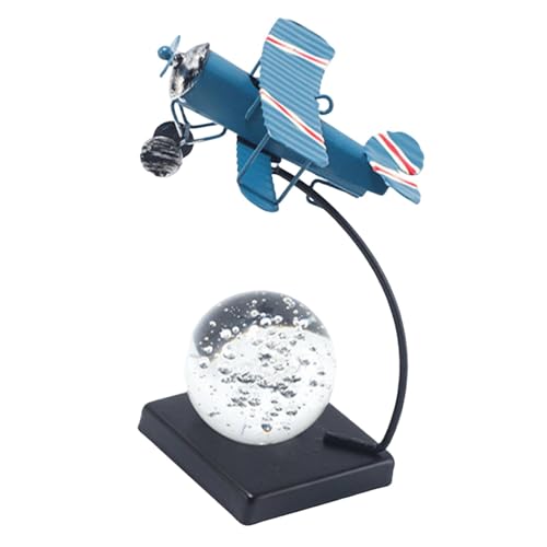 Fenteer Flugzeugmodell, Flugzeugskulptur, vielseitiges Sammlerstück, Geburtstagsgeschenk, Desktop-Kunst, Ornament, für Bar, Café, Regal, Home Office, Blau von Fenteer