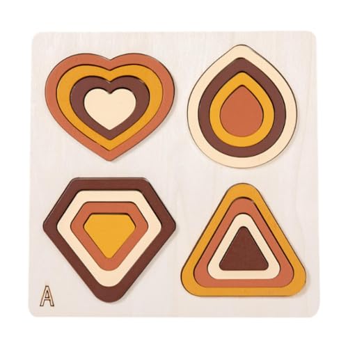 Fenteer Form Sorter Spielzeug Holzpuzzle tragbare Farbform Matching -Blöcke für Kinder im Vorschulalter 3 4 5 6 Jahre Neujahrsgeschenk, Style A von Fenteer