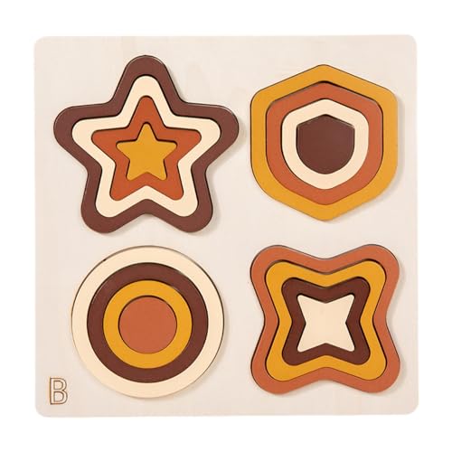 Fenteer Form Sorter Spielzeug Holzpuzzle tragbare Farbform Matching -Blöcke für Kinder im Vorschulalter 3 4 5 6 Jahre Neujahrsgeschenk, Style B von Fenteer