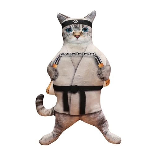 Fenteer Gefüllte Spielzeug 3D -Simulation Katzenplüschspielzeug niedlich bequem umarme Puppe Kissen Kätzchen Puppe für Freunde Fans, Style F von Fenteer