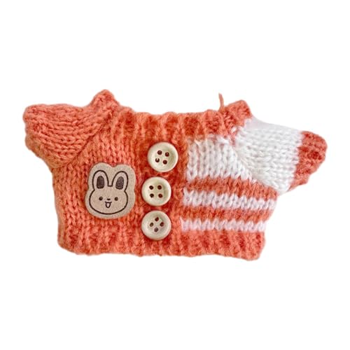 Fenteer Gefüllter Puppenpullover, Plüschpuppenpullover, DIY für Kinder, Machen Sie Ihre eigene Puppe, Plüschpuppenkleidung für 6,69-Zoll-Puppe, Orange von Fenteer