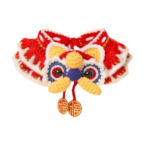 Fenteer Gestricktes Katzenhalsband, chinesisches Neujahr, verstellbar, für Feiertage, niedlich, weich, gehäkelt, Schal, Tanz, für Hunde, Welpen, M Fenteer Gestricktes Katzenhalsband, chinesisches Neujahr, verstellbar, für Feiertage, niedlich, weich, gehäkelt, Schal, Tanz, für Hunde, Welpen, M von Fenteer