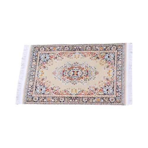 Fenteer Gewebter Teppich im Maßstab 1:6 im Maßstab 1:12, türkische Mini-Matte, 17 x 10 cm Mikrolandschafts-Bodenteppich, Puppenhaus-Bodenbelag für, Gelb Fenteer Gewebter Teppich im Maßstab 1:6 im Maßstab 1:12, türkische Mini-Matte, 17 x 10 cm Mikrolandschafts-Bodenteppich, Puppenhaus-Bodenbelag für, Gelb von Fenteer