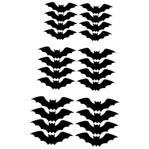 Fenteer Halloween Fledermaus-Wandaufkleber, Halloween-Dekoration, tragbar, lustig, mit Licht, Fledermäuse, Wanddekoration für Festival, Esszimmertür, 24 StÜcke Fenteer Halloween Fledermaus-Wandaufkleber, Halloween-Dekoration, tragbar, lustig, mit Licht, Fledermäuse, Wanddekoration für Festival, Esszimmertür, 24 StÜcke von Fenteer