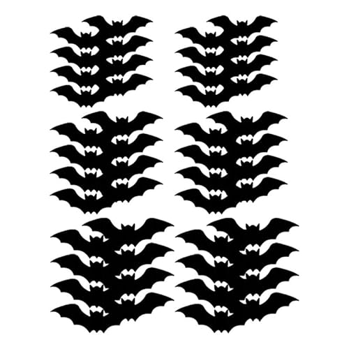 Fenteer Halloween Fledermaus-Wandaufkleber, Halloween-Dekoration, tragbar, lustig, mit Licht, Fledermäuse, Wanddekoration für Festival, Esszimmertür, 48 Stück Fenteer Halloween Fledermaus-Wandaufkleber, Halloween-Dekoration, tragbar, lustig, mit Licht, Fledermäuse, Wanddekoration für Festival, Esszimmertür, 48 Stück von Fenteer