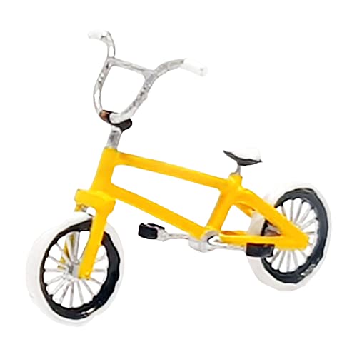 Fenteer Harz, Fahrradmodell, Desktop-Dekoration, Sammlungen, Mini-Straßenfahrrad, Spielzeug, Kunstskulptur, Miniaturfiguren, handgefertigt, GELB von Fenteer