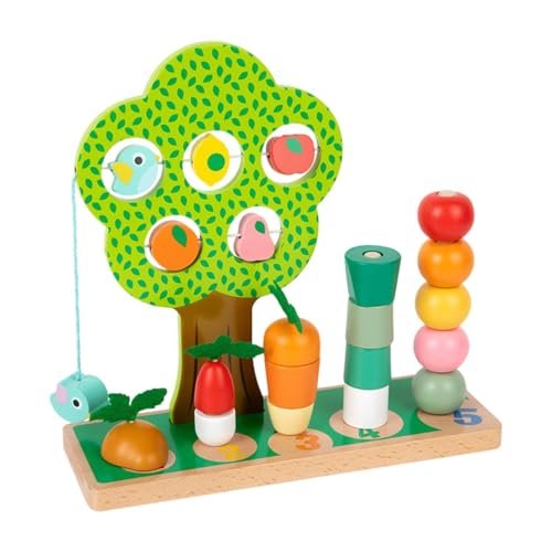Fenteer Hölzerne Sortierung Matching Puzzle Formerkennung hellfarbener Bildungsspielzeug Holzstapler Block für Geschenk im Alter von 3 4 5 Jahre alt von Fenteer