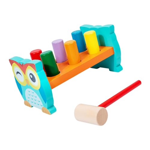 Fenteer Hölzernes Hämmerspielzeug, Hammerspielzeug mit Stiften und Hammer, Hämmerbank, Holzspielzeug, Hämmerbankspielzeug für 2-3-, 4- und 5-Jährige von Fenteer