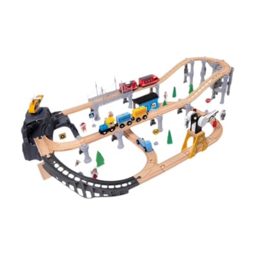 Fenteer Holzeisenbahn-Set, Holzkonstruktionsspielzeug, DIY-Spielzeug, Eisenbahn-Set, Kinderspielzeug für Geschenke, Reisespielzeug, Vorschule Fenteer Holzeisenbahn-Set, Holzkonstruktionsspielzeug, DIY-Spielzeug, Eisenbahn-Set, Kinderspielzeug für Geschenke, Reisespielzeug, Vorschule von Fenteer