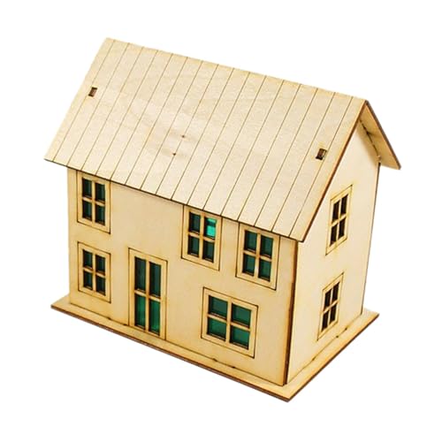 Fenteer Holzhaus-Modell im Maßstab 1:72, Dekoration, 3D-Zubehör, unbemalt, fertig, DIY-Gebäude für Diorama, einzigartige Geschenke, Teenager, Erwachsene, Style B von Fenteer