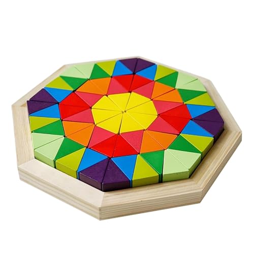 Fenteer Holzklötze-Puzzle, Holzpuzzle, Vorbau-pädagogisches Montessori-Denksport-Puzzle für den Vorschul-Muster-Kindergarten von Fenteer