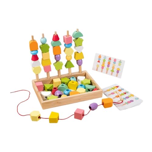 Fenteer Holzperlen-Sequenzierungsspielzeug, Stapelblock-Spielzeug, Formsortierer, passende Formen, Fädelspielzeug, Lernspielzeug für im Vorschulalter Fenteer Holzperlen-Sequenzierungsspielzeug, Stapelblock-Spielzeug, Formsortierer, passende Formen, Fädelspielzeug, Lernspielzeug für im Vorschulalter von Fenteer