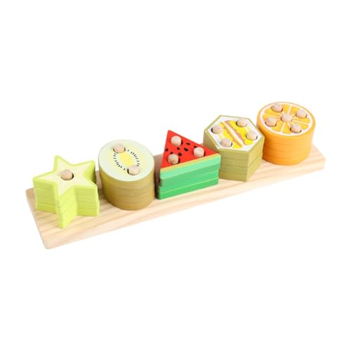 Fenteer Holzspielzeug zum Sortieren und Stapeln, Formen- und Farberkennung, Feinmotorik-Lernen, Form-Stapler, Sortierer für Partyzubehör für Mädchen, Frucht Fenteer Holzspielzeug zum Sortieren und Stapeln, Formen- und Farberkennung, Feinmotorik-Lernen, Form-Stapler, Sortierer für Partyzubehör für Mädchen, Frucht von Fenteer