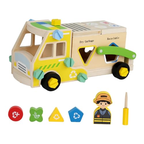 Fenteer Holzwerkzeug Set für Kinder pädagogische kreative lustige Lernspielzeug Truck Schraubendrehspielzeug für 3 4 5 6 Jahre alte Jungen Mädchen, Müllwagen Fenteer Holzwerkzeug Set für Kinder pädagogische kreative lustige Lernspielzeug Truck Schraubendrehspielzeug für 3 4 5 6 Jahre alte Jungen Mädchen, Müllwagen von Fenteer